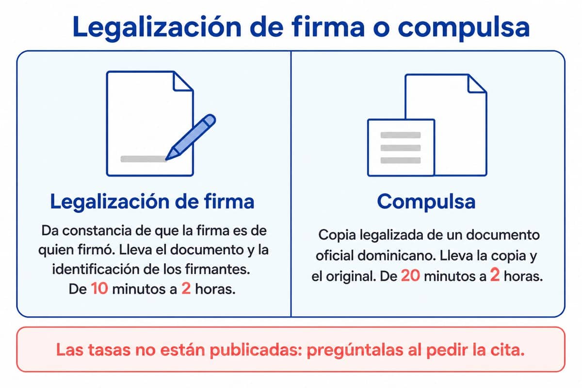 Legalización de firma o compulsa: Legalización de firma; Compulsa